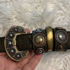 Vintage LeatherRock Inc 1992 San Diego USA Genuine Leather Belt size S/M